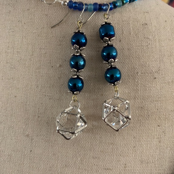 Boho beaded diffuser necklace blue - Picture 4 of 5